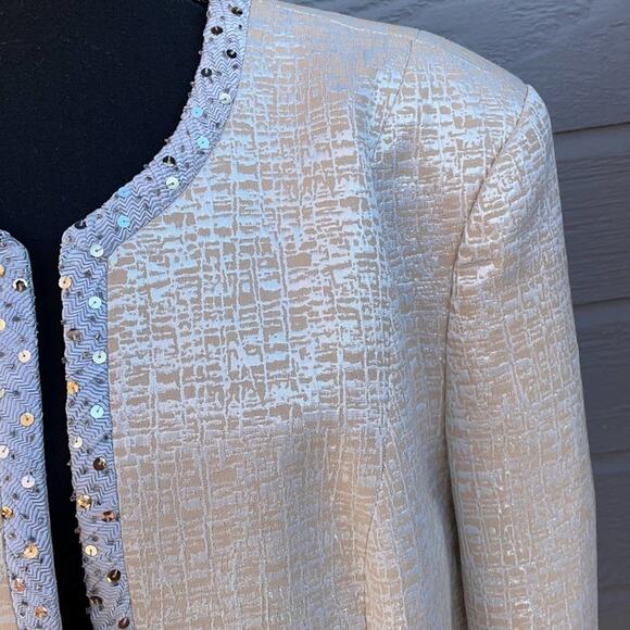 Vintage Ben Marc International women’s 20 silver threaded open front blazer - Picture 3 of 13